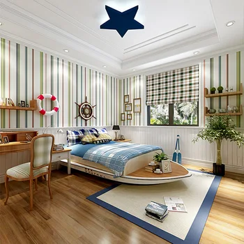 Средиземноморский Британский Синий цвет, обои в вертикальную полоску, Современная Простая гостиная, Фоновая стена для спальни, Детская Чистая