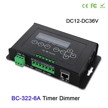 Программируемый таймер-диммер BC-322-6A ЖК-дисплей DC12-DC36V 6A * 4CH PWM сигнал DMX512 Светодиодная лента, светильник для растений, контроллер аквариума