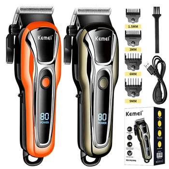 Kemei Машинка для стрижки волос, электрический триммер для волос для мужчин, электробритва, профессиональная мужская машинка для стрижки волос, беспроводной парикмахерский триммер