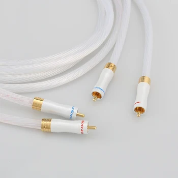 Высококачественный 5N посеребренный OCC RCA кабель Аналоговый кабель RCA аудио кабель Посеребренный