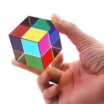 40 мм (1,57 дюйма) Цветной Куб Призма Трех основных цветов Научно-популярный Оптический Цветной Эксперимент Игрушки Домашний Цветной Neocubes Игрушка