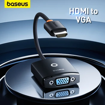 Baseus 1080P HDMI-Совместимый адаптер VGA HD Цифровой Кабельный конвертер для мужчин и Женщин для Xbox PS5 PS4 TV Box Ноутбук Проектор