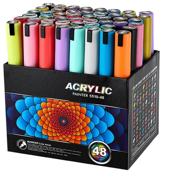 Акриловые маркеры для рисования, ручки с наконечником 2,0 мм, маркеры для граффити, 60 цветов, перманентные маркеры для рисования, товары для рукоделия, товары для рукоделия