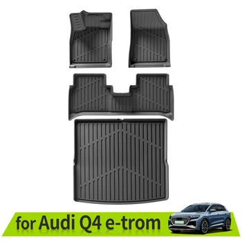 Автомобильные коврики для багажника Audi Q4 e-trom водонепроницаемые противоскользящие аксессуары 3D TPE для левостороннего вождения