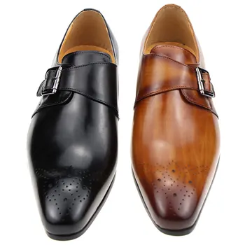 Самый продаваемый продукт, Повседневная кожаная обувь для Нового стиля Zapatos Para, Мужская с одной пряжкой Monk, изготовленная по индивидуальному заказу