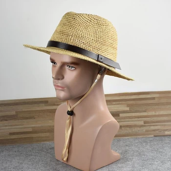 Панама из рафии, соломенная шляпа с большим обхватом головы, мужская и женская летняя солнцезащитная шляпа с большим обхватом головы, приморская солнцезащитная шляпа с большим обхватом головы