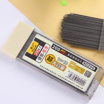 200шт 0,5/0,7 мм Механический Грифель для карандашей 2,0 мм 2B Черный Стержень для карандашей Автоматическая Заправка Грифеля для рисования школьных художественных эскизов
