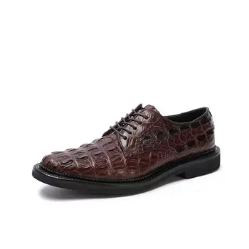 2023 новое поступление, Модная мужская повседневная обувь из крокодиловой кожи, мужские туфли-броги из натуральной кожи PDD89