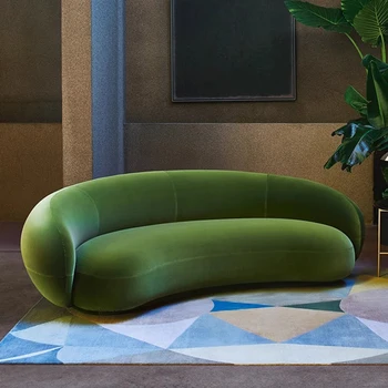 Большие Зеленые диваны для гостиной, глубокое кресло, американская кушетка, Акцентный диван для гостиной, Современное изогнутое любовное кресло, Модные салоны, Декор комнат
