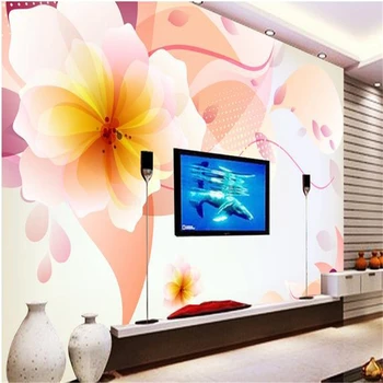 beibehang Быстро настраивает размер HD фрески 3d обои обои с оранжевым цветком papel de parede papel de parede sala