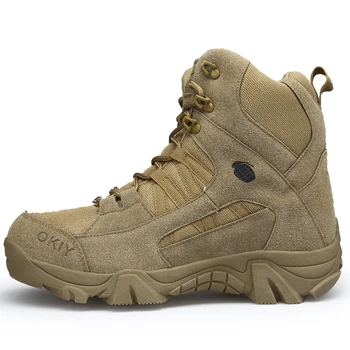 Мужские тактические ботинки, Армейские ботинки, Мужская Военная Непромокаемая рабочая обувь для Пустыни, Альпинистская походная обувь, мужские уличные ботинки по Щиколотку