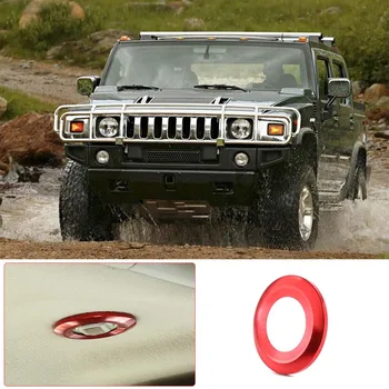 Для 2003-2007 Hummer H2 алюминиевый сплав красный автомобильный стайлинг микрофон на крыше декоративное кольцо наклейка аксессуары для интерьера автомобиля