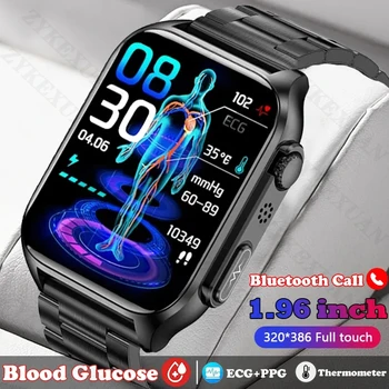 2023 Смарт-Часы для измерения уровня сахара в крови Мужские ЭКГ + PPG Частота сердечных сокращений Bluetooth Вызов Автоматические Инфракрасные Часы для измерения уровня глюкозы в крови + Коробка