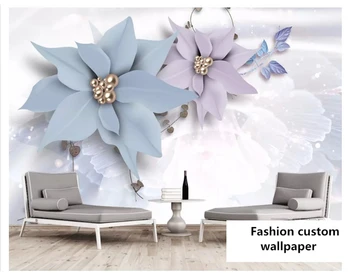 beibehang Современная мода декоративная роспись обои простые рельефные мягкие украшения цветы фоновые обои для гостиной