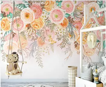 изготовленная на заказ фреска 3D фотообои Европейский акварельный пасторальный романтический цветочный домашний декор обои для гостиной для стен 3d