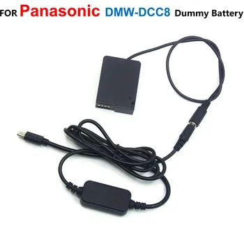 USB-C PD Кабель Питания + DCC8 Соединитель DMW-BLC12 Поддельный Аккумулятор Для Panasonic DMC-FZ1000 FZ2000 FZ200 FZ300 G7 G6 GX8 GH2 GH2K GH2S