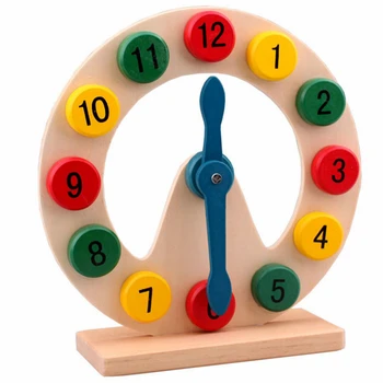Материалы Монтессори Учебные материалы Деревянные часы Развивающие Деревянные игрушки Монтессори Мелкая Моторика Подарок для детей D86Y