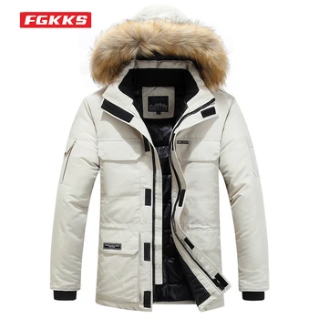 FGKKS 2022, Мужская парка, Осень-зима, Новое Утолщенное теплое Съемное пальто с капюшоном, Высококачественный Дизайнерский тренд, пальто для мужчин