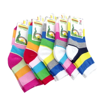 5 пар/лот, весенне-осенние радужные хлопковые носки хорошего качества для маленьких мальчиков и девочек, детские носки для девочек от 1 до 12 лет