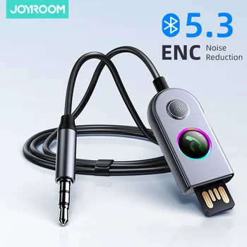 Joyroom Bluetooth Aux Адаптер, беспроводной автомобильный аудиоприемник Bluetooth, USB 3,5 мм Разъем, музыкальный микрофон, громкая связь, автомобильный динамик