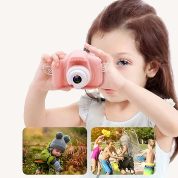 Детская камера 1080 * 720, 2-дюймовый HD Студенческий мультяшный цифровой фотоаппарат, Видеоигра, Праздничный подарок на День рождения, мини-камера емкостью 400 мАч