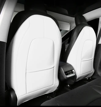 Чехол на спинку переднего сиденья для Tesla Model 3/Y, аксессуары для интерьера, детская накладка из кожи Ant-kick Наппа -2 шт./пара