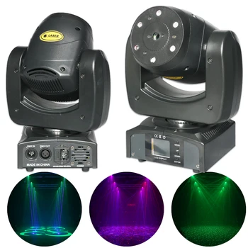 Луч Лазерной Движущейся Головки Точечный 1 Вт DJ Light RGB Лазерная Звуковая Активация DMX 512 Голосовое Управление Музыкальное Пятно Дискотека Вечерние Огни