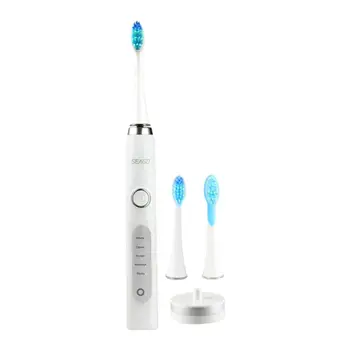 1 комплект устные зубы щеткой чище удобная ручка из ABS звуковая перезаряжаемая Электрическая зубная щетка 3 насадки-щетки пару