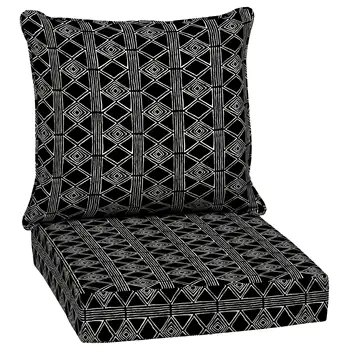 Набор подушек для сидения Arden Selections на открытом воздухе 24 x 24, черная глобальная полоса