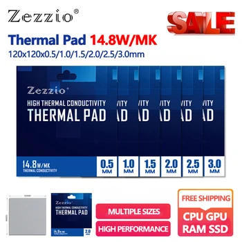 Тепловыделяющая термопластичная прокладка Zezzio 14,8 Вт/МК 120*120 мм, процессор, GPU, оперативная память, Материнская плата, Многофункциональная Высокопроизводительная силиконовая прокладка