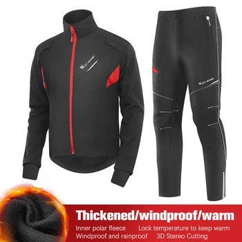 Зимний комплект для велоспорта, Велосипедная куртка, одежда, Брюки, спортивный костюм для улицы, ветрозащитный MTB дорожный велосипед, мужская спортивная одежда