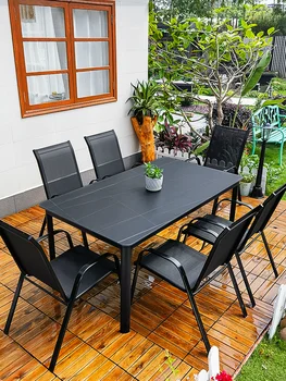 Уличные столы и стулья rockboard, водонепроницаемый солнцезащитный крем для внутреннего двора, простой современный костюм для отдыха