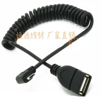 Прямоугольный 90-градусный USB флэш-диск OTG Пружинный кабель USB A для женщин и Micro USB для мужчин, удлинительный кабель для передачи данных для мобильного телефона