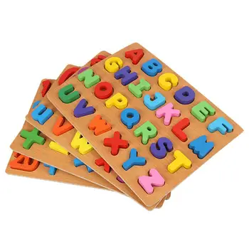 Детский алфавит, цифры, Деревянная обучающая игрушка, детская развивающая доска-головоломка для обучения, подарок детям, Новинка