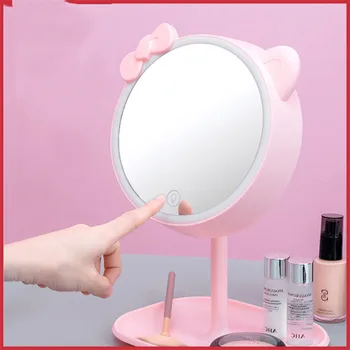 Мультяшное светодиодное зеркало для макияжа, настольный ночник, USB Зарядка, настольный Смарт-HD Заполняющий свет, настольная лампа для девочки, подарок на День Святого Валентина
