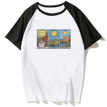 Футболка с ведьмой Тройной Луной, готическим солнцем, мужская манга, уличная одежда, графические футболки, мужская аниме y2k, одежда для манги