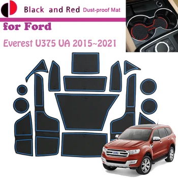Резиновый Дверной Паз Коврик для Ford Everest U375 UA 2015 ~ 2021 2016 Подушка Ворота Слот Для Хранения Подстаканник Пылезащитный Внутренний Стикер Коврик